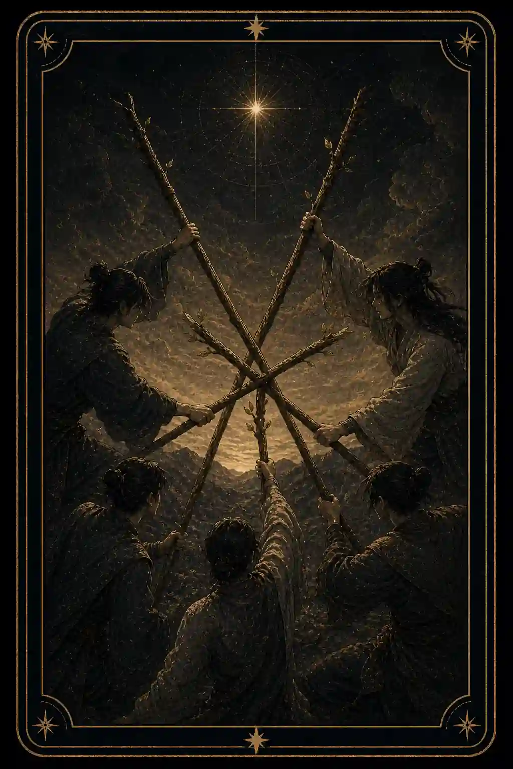 완드5 타로 카드 이미지